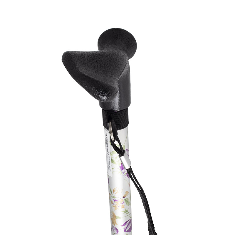 Woodland Flower Height Adjustable Walking Stick with Anatomic Handle and Flexyfoot Ferrule