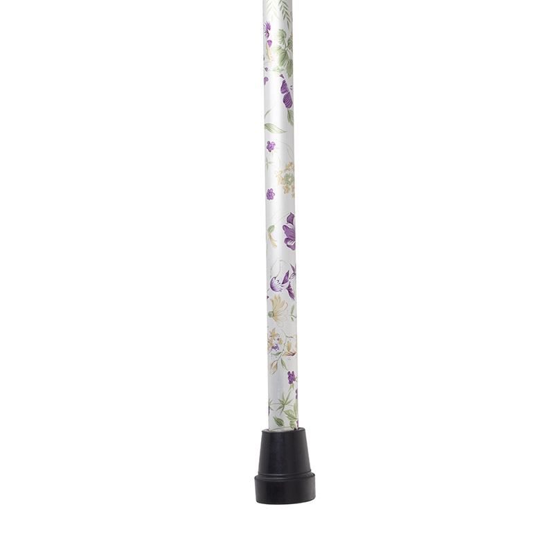 Woodland Flower Height Adjustable Walking Stick with Anatomic Handle and Flexyfoot Ferrule