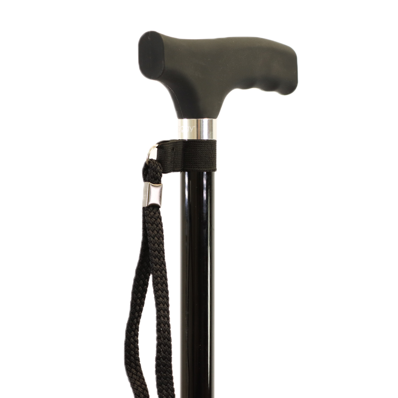 Ziggy Black Adjustable Lightweight Folding Walking Stick