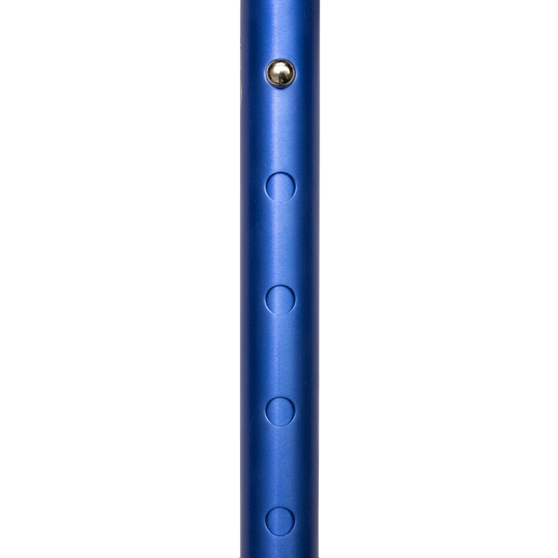 Ziggy Blue Height-Adjustable Folding Walking Stick with Gel Crutch Handle