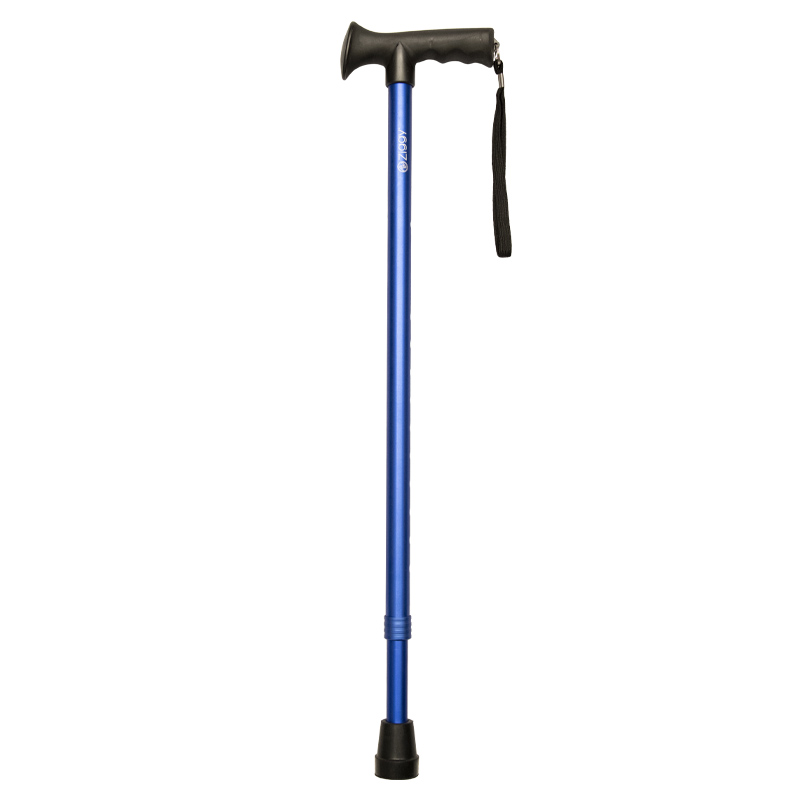 Ziggy Blue Height-Adjustable Walking Stick with Gel Crutch Handle