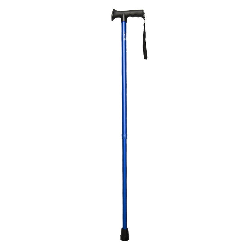Ziggy Blue Height-Adjustable Walking Stick with Gel Crutch Handle