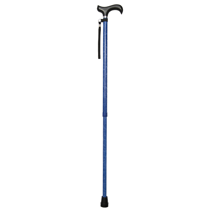 Ziggy Blue Waves Height-Adjustable Walking Stick with Derby Handle