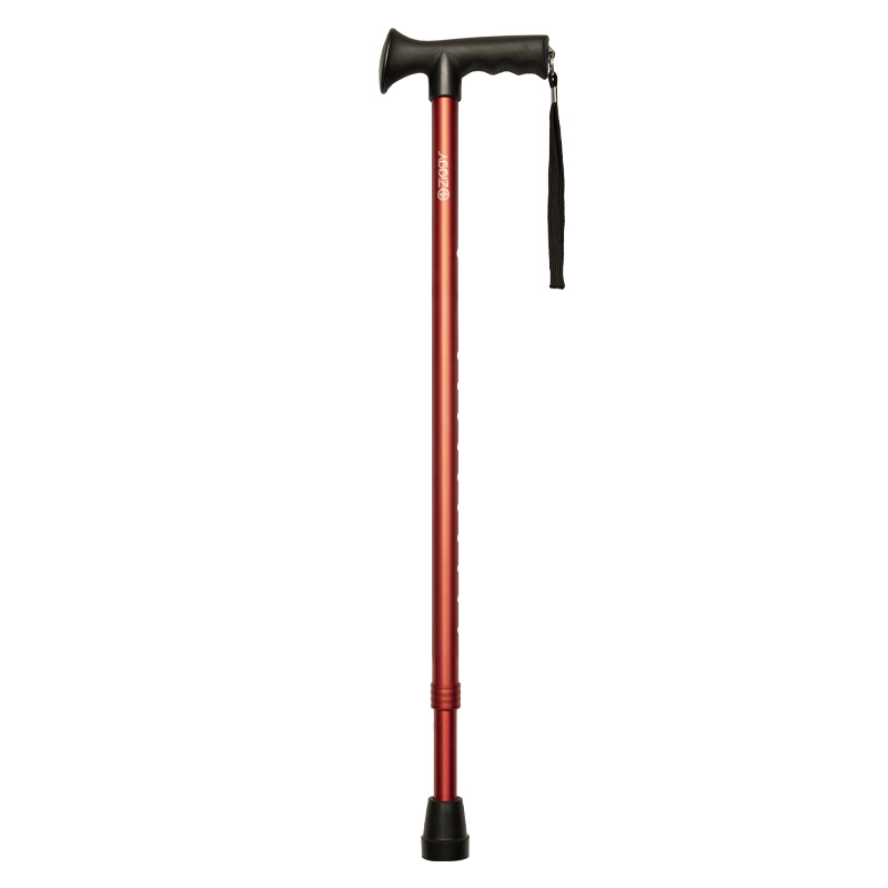 Ziggy Burgundy Height-Adjustable Walking Stick with Gel Crutch Handle
