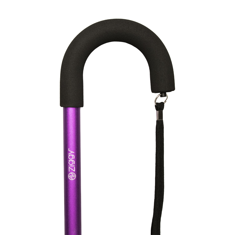 Ziggy Crook Handle Adjustable Walking Stick (Purple)