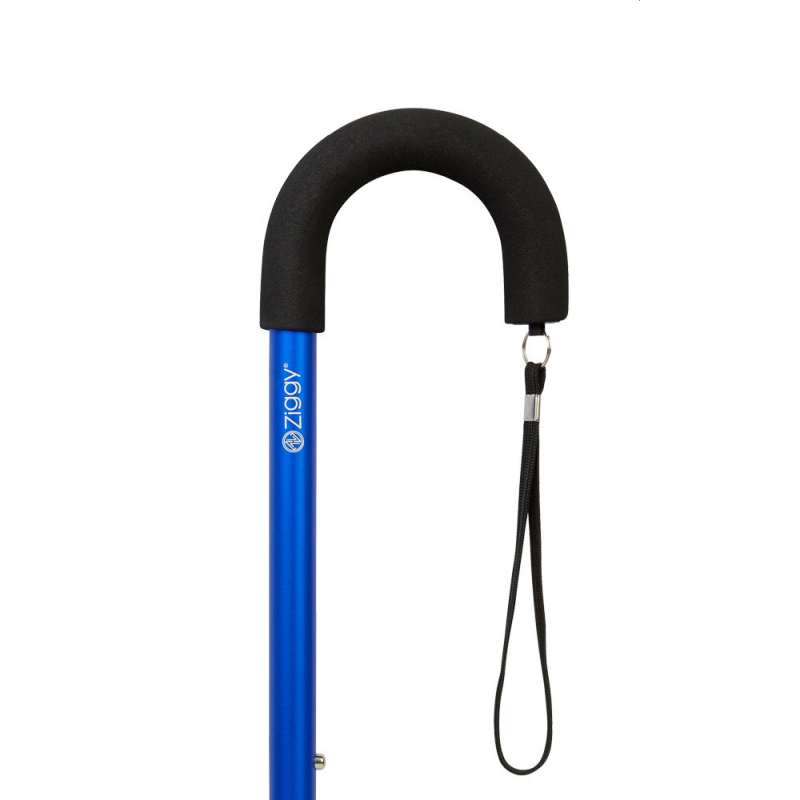 Ziggy Crook Handle Adjustable Walking Stick (Blue)