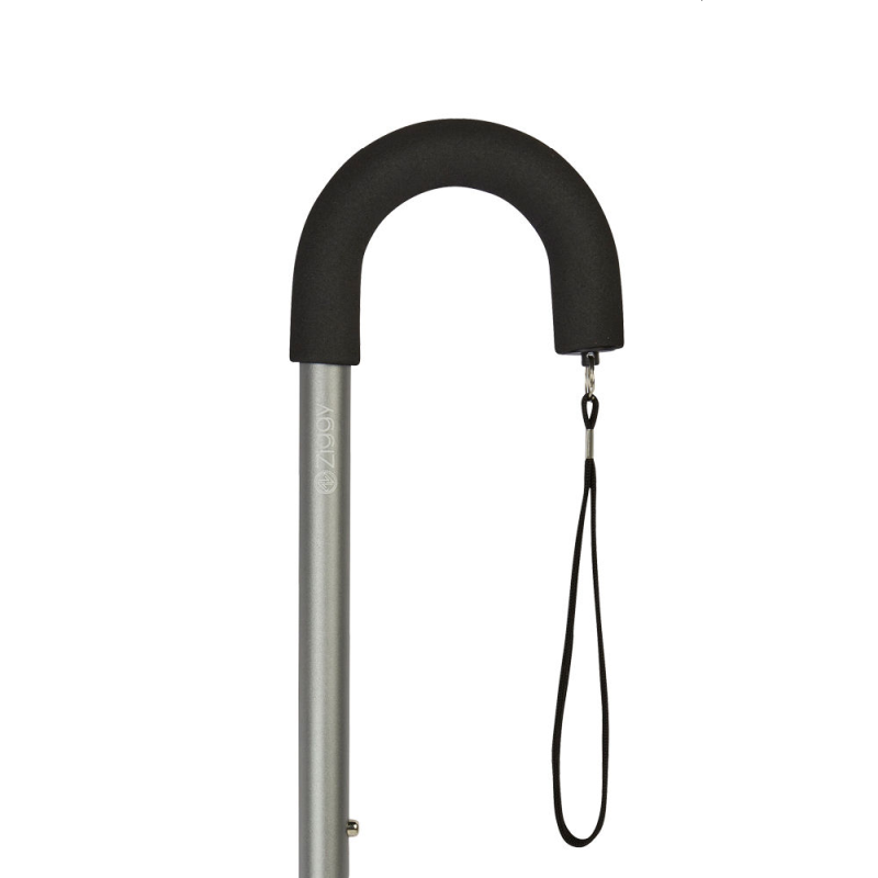 Ziggy Crook Handle Adjustable Walking Stick (Silver)