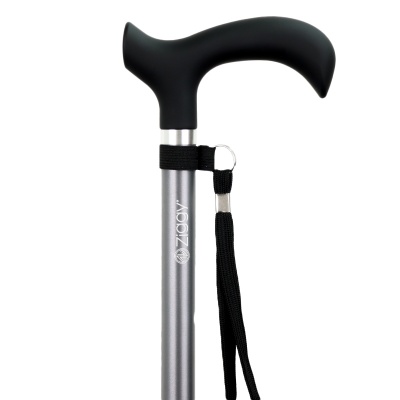 Ziggy Derby Handle Adjustable Walking Stick (Silver)