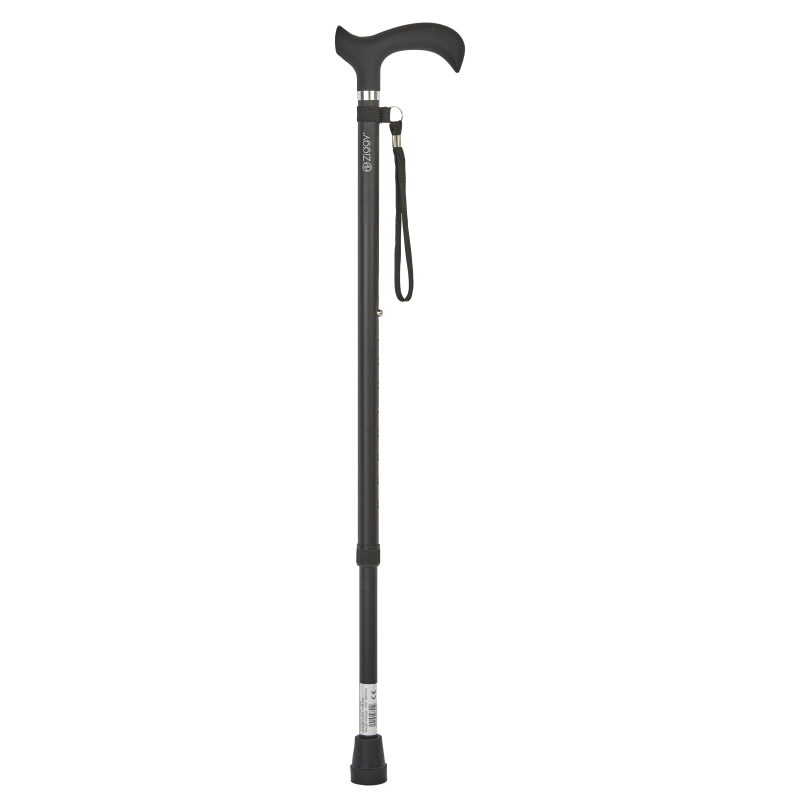 Ziggy Derby Handle Adjustable Walking Stick (Black)
