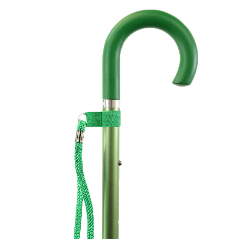 Ziggy Green Height-Adjustable Folding Crook-Handle Walking Stick