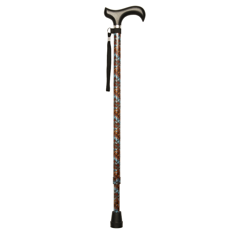 Ziggy Heart Pattern Short Height-Adjustable Folding Walking Stick