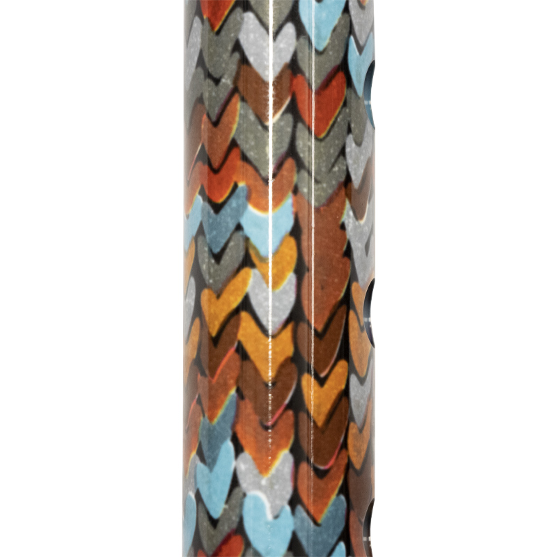 Ziggy Heart Pattern Short Height-Adjustable Folding Walking Stick