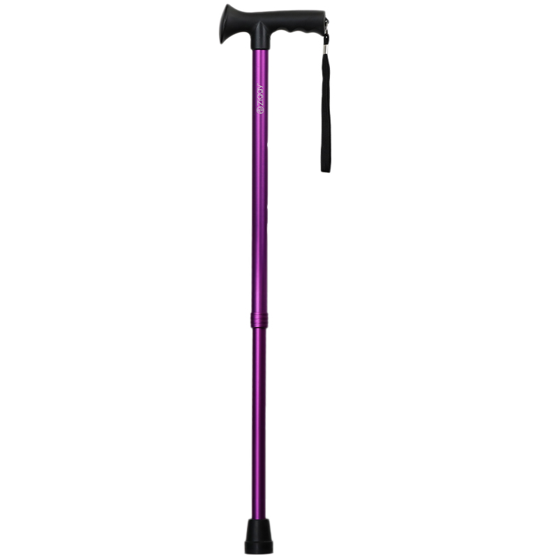 Ziggy Lilac Height-Adjustable Walking Stick with Gel Crutch Handle