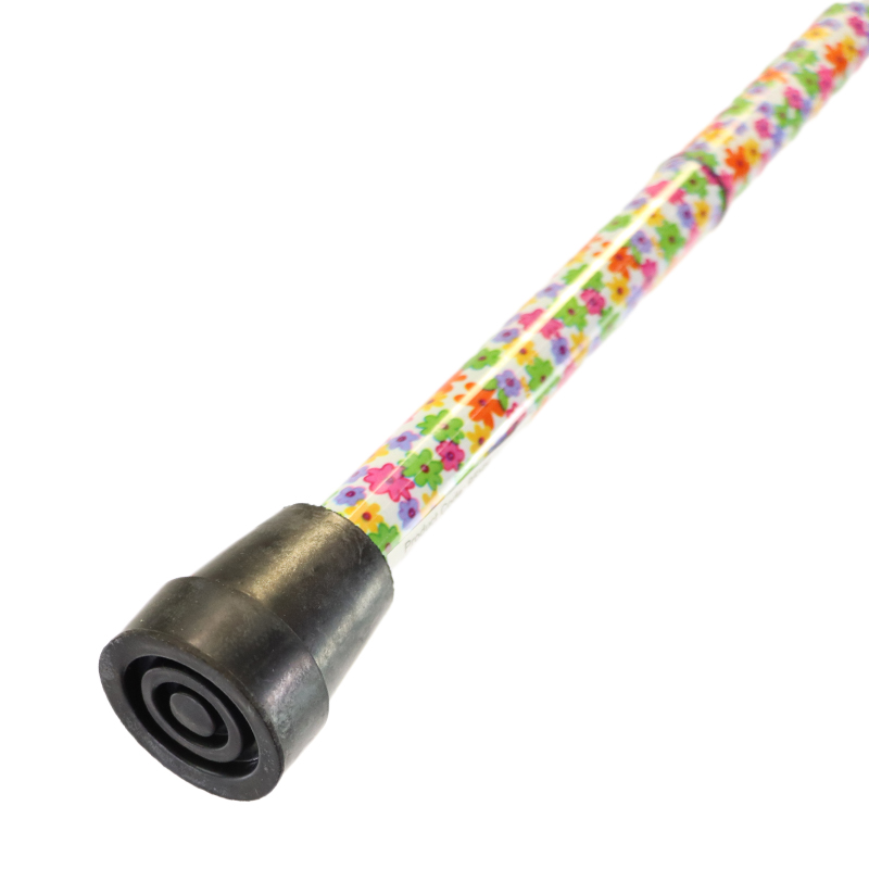 Ziggy Multifloral Height-Adjustable Folding Walking Stick with Gel Handle