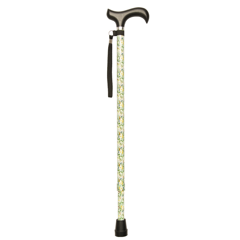 Ziggy Wildflowers Height-Adjustable Walking Stick with Derby Handle