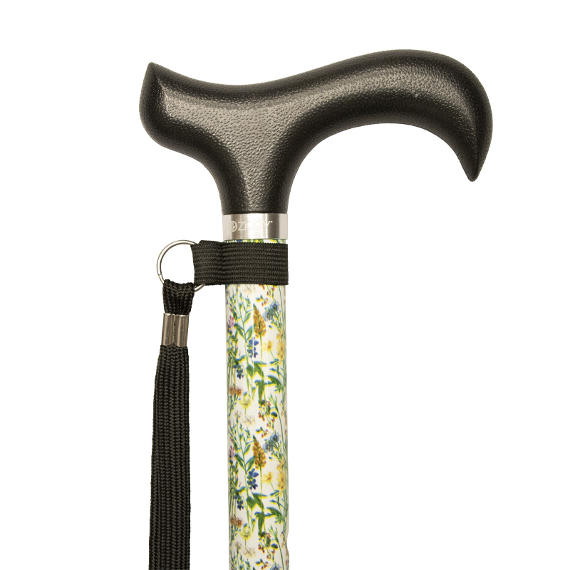 Ziggy Wildflowers Height-Adjustable Walking Stick with Derby Handle