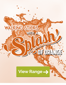 Browse Our Walking Sticks with Splashes of Orange Colour