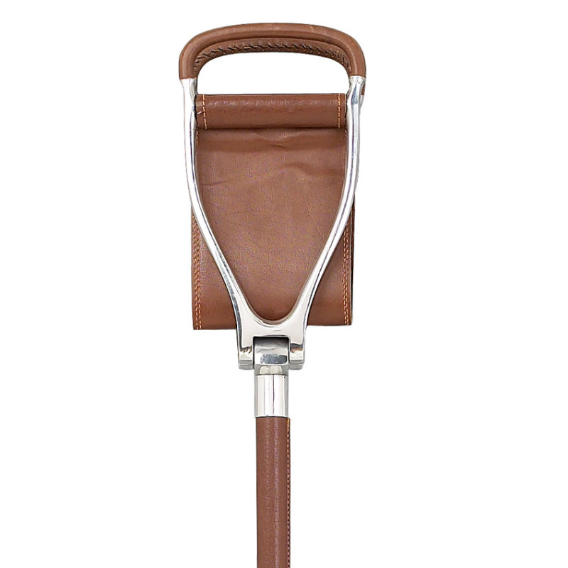 Tan Leather Adjustable Shooting Stick Seat