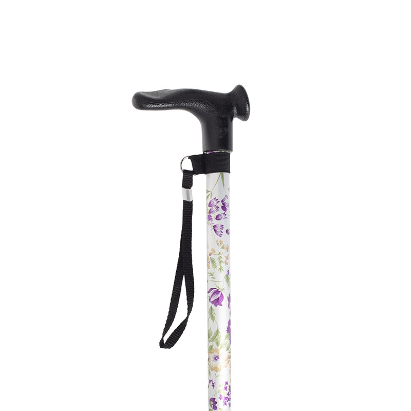 Woodland Flower Height Adjustable Walking Stick with Anatomic Handle