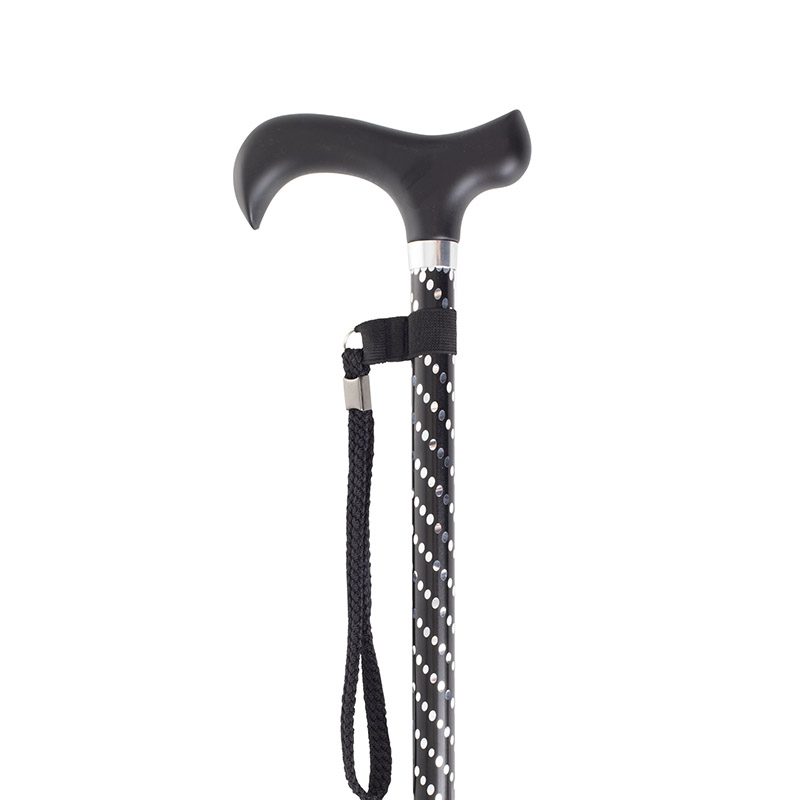 Adjustable Sassy Black Engraved Derby Cane