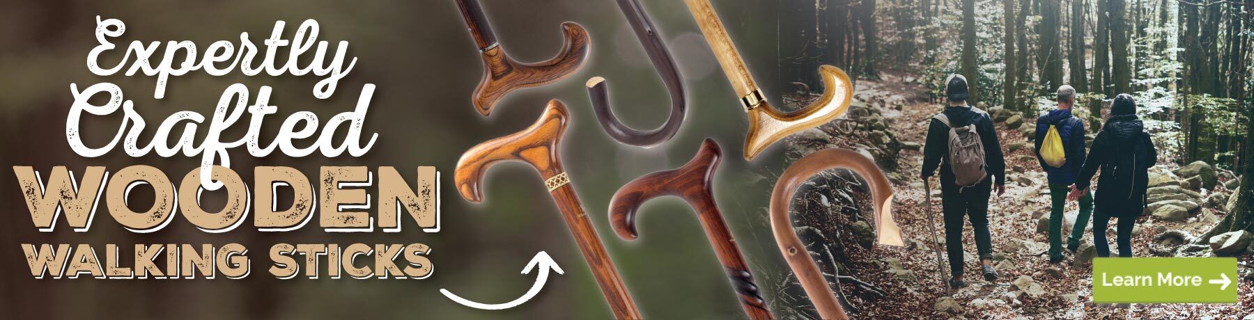 Expertly Crafted Wooden Walking Sticks